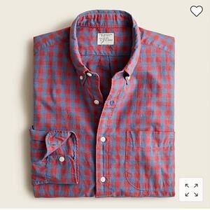 J Crew Secret Wash organic cotton poplin shirt in heather in slim Men's Size M
